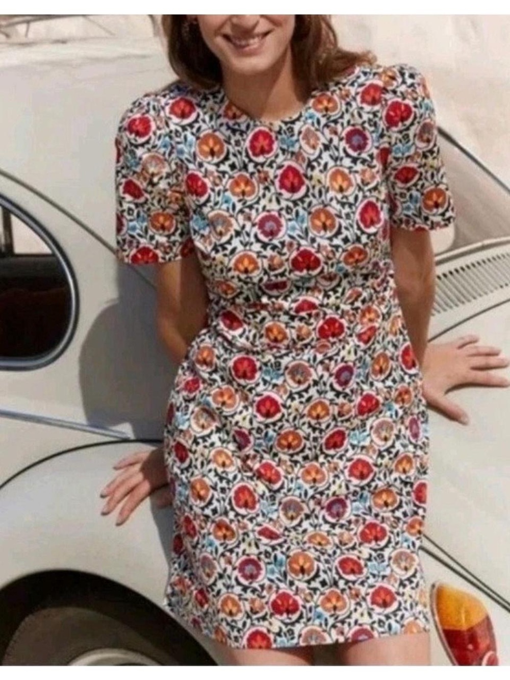 Boden Cotton Floral Shift Dress, 12, NWT